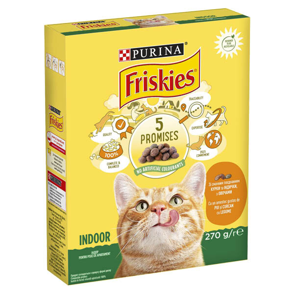 Friskies Indoor Сухий корм (курка, індичка та овочі) 270 г