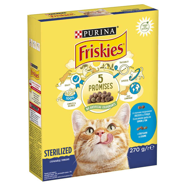 Friskies Sterilized Сухий корм (лосось та овочі) 270 г