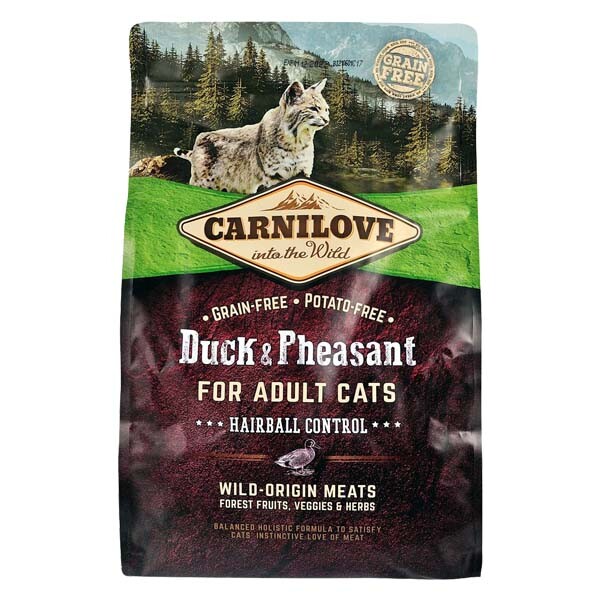 Carnilove Hairball Control Сухий корм для виведення шерсті у котів (качка та фазан) 400 г