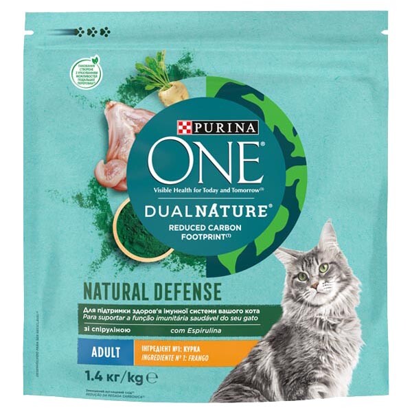 Сухий корм PURINA ONE DUAL NATURE (курка та спіруліна) 1.4 кг