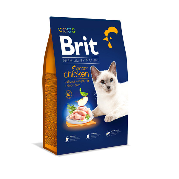 Brit Premium Cat Indoor Chicken Сухий корм для дорослих хатніх котів (курка) 8 кг