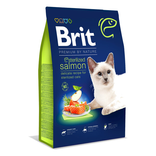 Brit Premium Cat Sterilised Salmon Сухий корм для стерилізованих котів (лосось) 8 кг