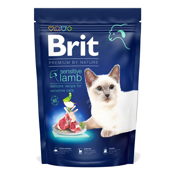 Brit Premium by Nature Cat Sensitive Lamb Сухий корм для дорослих котів з чутливим травленням (ягня) 1.5 кг