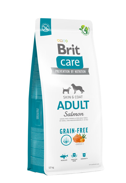 Brit Care GF Adult Сухий беззерновий корм для дорослих собак малих і середніх порід (лосось) 12 кг