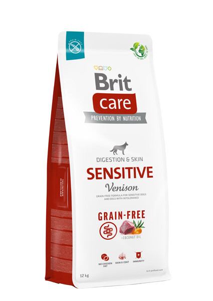 Brit Care GF Sensitive Сухий беззерновий корм для дорослих собак з чутливим травленням (оленина)  12 кг