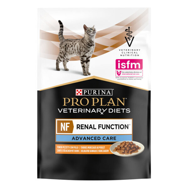Вологий корм Purina Pro Plan Veterinary Diets NF Renal Function Advanced Care для підтримання функції нирок при хронічний хворобі нирок у котів (курка) 10х85 г