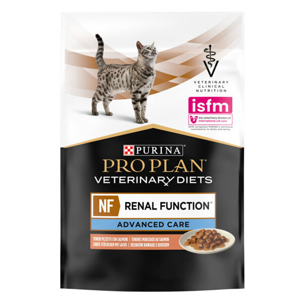 Вологий корм Purina Pro Plan Veterinary Diets NF Renal Function Advanced Care для підтримання функції нирок при хронічний хворобі нирок у котів (лосось) 10х85 г