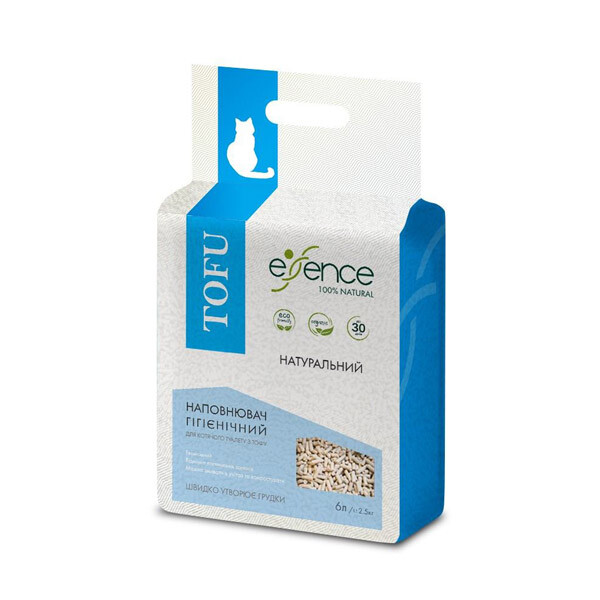 Essence Tofy наповнювач для котячого туалету натуральний 6 л