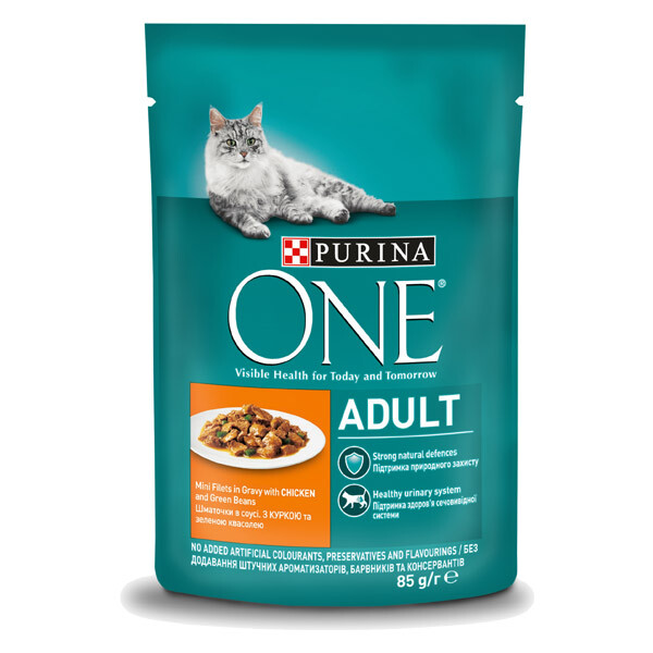 PURINA ONE ADULT Вологий корм (курка та зелена квасоля) 85 г