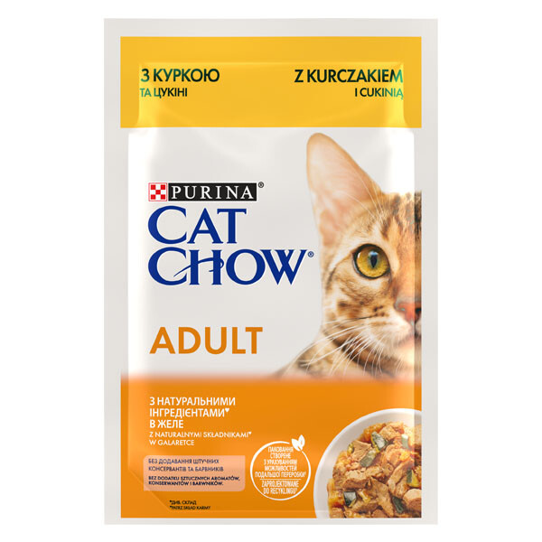 Cat Chow Adult Вологий корм (курка та цукіні) 85 г