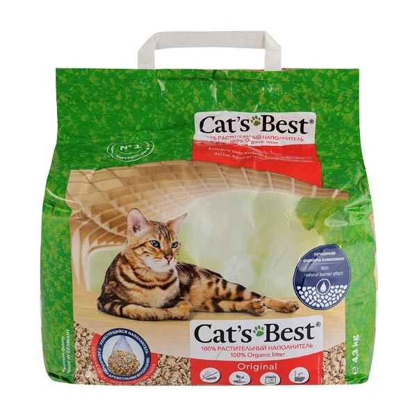 Наповнювач Cat's Best Original для котячого туалету (деревний) 4.3 кг