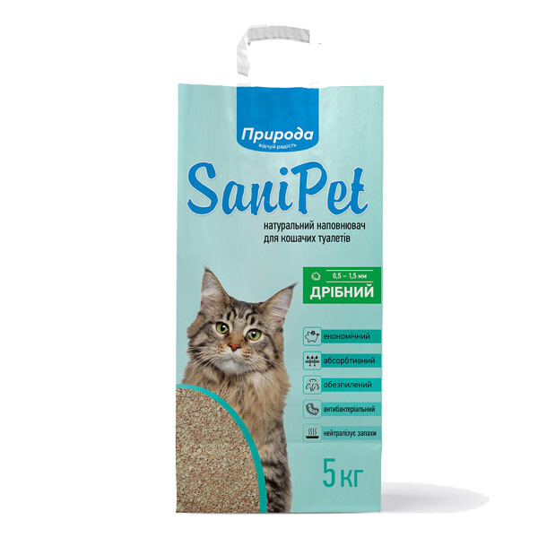 Природа Sani Pet наповнювач бентонітовий для котячого туалету (дрібна гранула) 5 кг