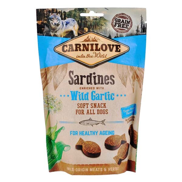 Carnilove Snack ласощі для собак з сардиною і часником 200 г