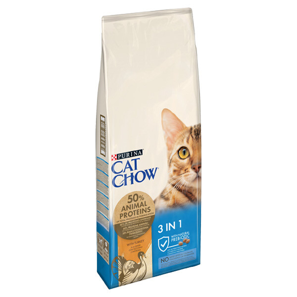 Cat Chow Feline 3in1 Сухий корм (індичка) 15 кг