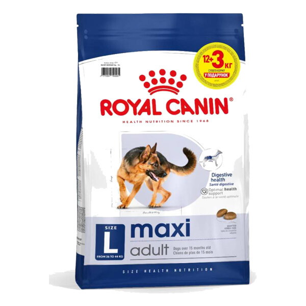 Royal Canin Maxi Adult Сухий корм для дорослих собак великих порід 12+3 кг