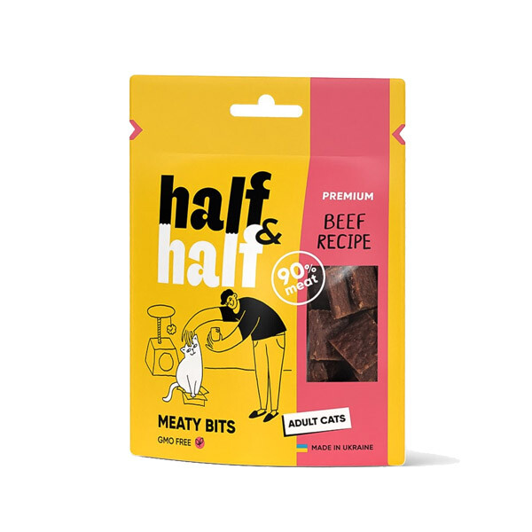 Half&Half ласощі для котів з яловичиною 50 г