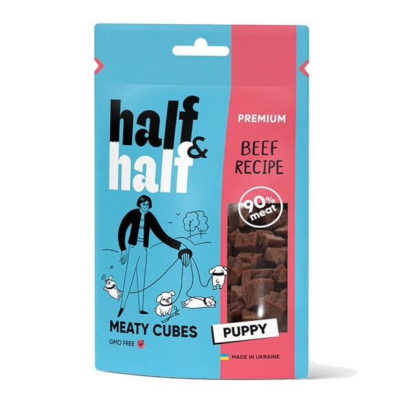 Half&Half ласощі для цуценят з яловичиною 100 г